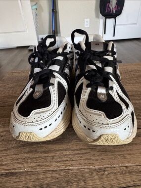 New Balance Kids Black and White Lace-Up Sneakers
